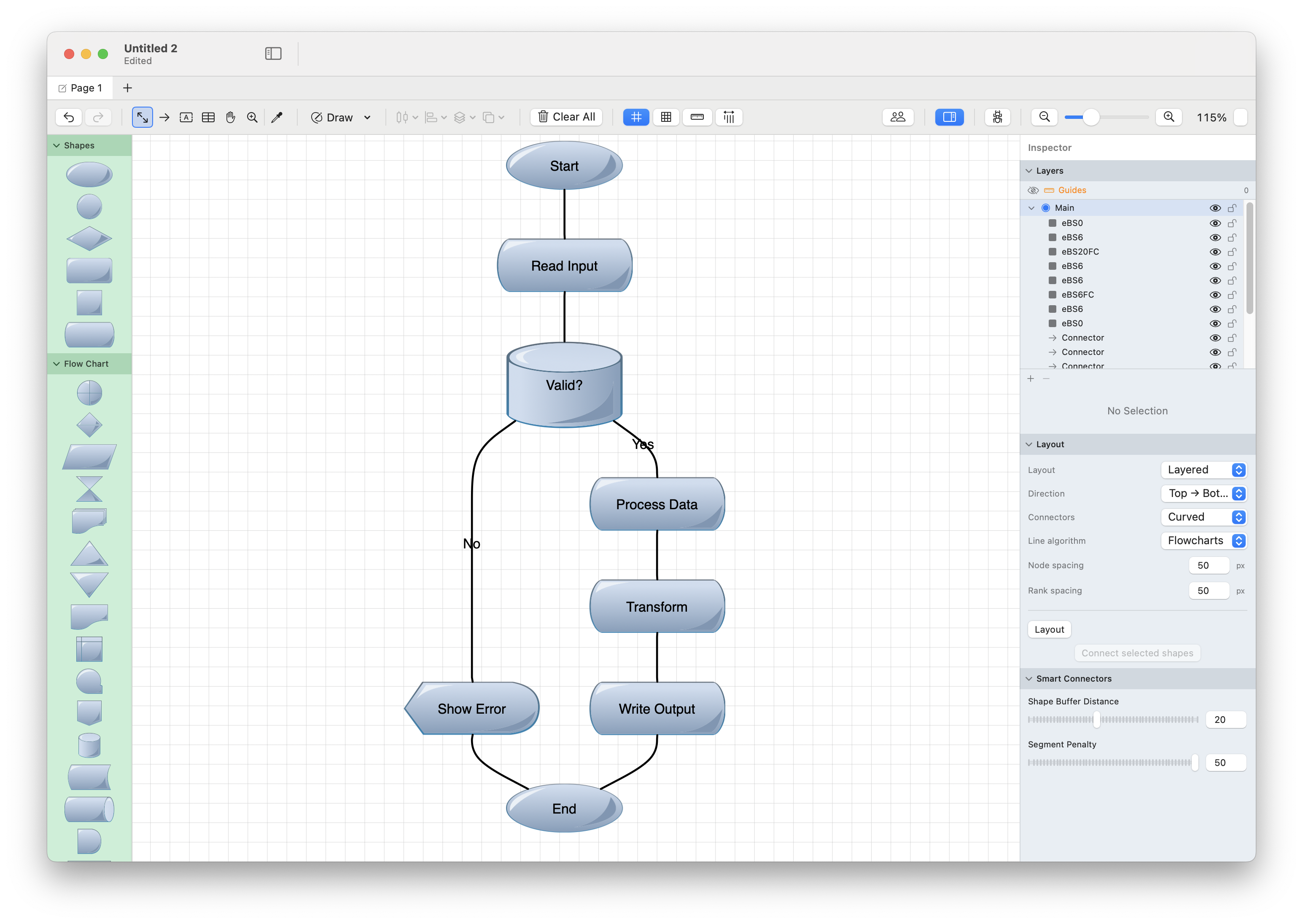 После автоматической компоновки
