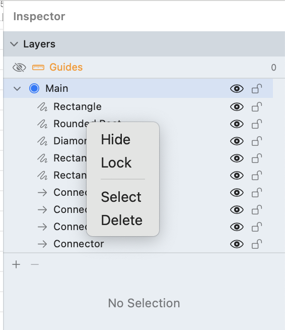 Menu contextuel des calques