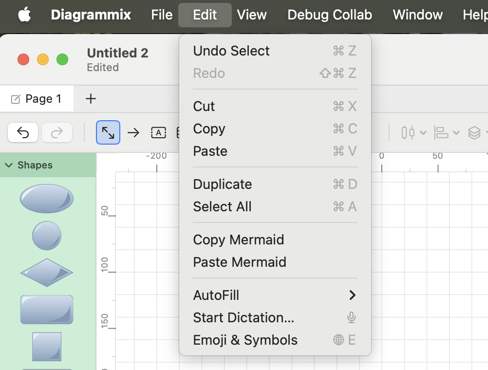 Mermaid インポートメニュー